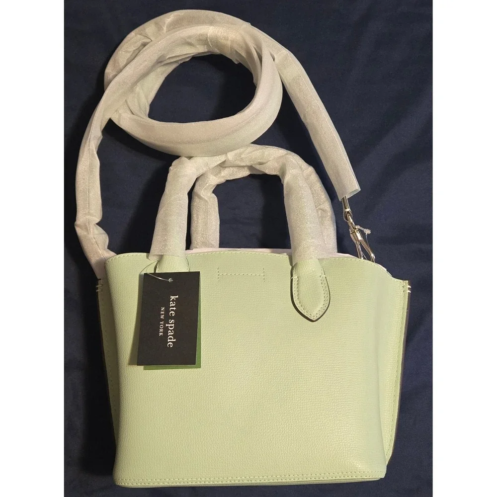 Kate Spade New York Suite Pistachio Leather Tote Crossbody Bag KK826‎